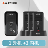 AXLTD 同达无线语音对讲门铃超远距离双向内部通话穿墙办公室家用别墅老人呼叫机器呼救器可对话机充电 T1810黑色（1外机+3内机）对讲通话1500米