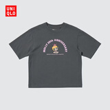 优衣库童装女童泡泡玛特宽松款UT短袖T恤印花483368 08 深灰色 110