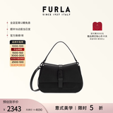 芙拉（FURLA）[七夕礼物]【明星同款】FLOW中号牛皮女士手提包单肩斜挎包女包 黑色