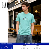 GAP男女装春季款纯棉字母logo短袖T恤常规上衣美版570044 霜蓝色 XL 美码 2XL亚洲码185/108A 【偏小，建议选大一码】