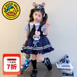 G.duck洛丽塔公主裙女童连衣裙夏季朱迪儿童裙子兔子警官生日蓬蓬裙春秋 朱迪裙子+裙撑 120 尺码5~6岁【110-120cm】