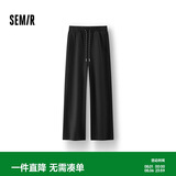 森马（Semir）发热抑菌抓绒抽绳分割宽松百搭阔腿裤女冬休闲裤109725127001