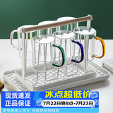 忆壶茶（YIHUTEA） 玻璃杯水杯子耐热茶杯加厚套装家用泡茶杯牛奶果汁喝水杯六色杯 【推荐8件套】轻颜杯小号一整套
