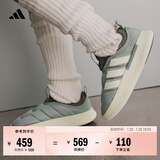 adidas ADIPUFF面包鞋一脚蹬柔软休闲舒适棉鞋男女阿迪达斯轻运动   银灰绿/灰色/沙棕（推荐选大半码）   40.5