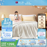 富安娜儿童100%蚕丝被子母被春秋被60s全棉二合一被 10斤230*229cm