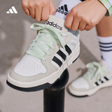 adidas ENTRAP美式校园风运动少年感复古篮球风板鞋男女阿迪达斯   白色/矾土棕/黑色   40