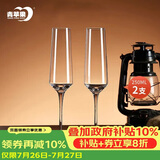 青苹果水晶玻璃汽泡酒香槟杯250ml两只 洋酒杯红酒杯高脚杯起泡酒杯