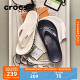 CROCS卡骆驰贝雅卡骆班人字拖运动拖鞋男鞋女鞋居家人字拖|205393 白/深蓝-126 39 (240mm)
