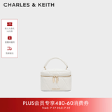 CHARLES&KEITH菱格链条手提斜挎小方包盒子包包女包生日礼物送女友CK2-80782534 Cream奶白色 小包