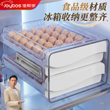 佳帮手抽屉式鸡蛋盒40格分格保鲜食品级透明厨房用品鸡蛋收纳盒可放40枚
