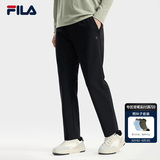 斐乐（FILA）官方秋冬新款男子加绒保暖长裤针织直筒运动裤子百搭通勤休闲长裤 【WHITE系列新款】黑色-BK L 175/84A