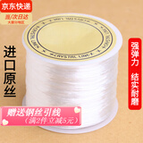 倾欣手工diy穿珠手链扁丝透明水晶弹力线耐磨手串文玩串珠皮筋松紧绳 升级款（白色约50米）