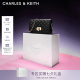 CHARLES&KEITH经典菱格链条小方单肩斜挎包包女包七夕礼物送女友CK2-70160131 Black黑色 小包