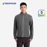 迪卡侬（DECATHLON）摇粒绒外套抓绒衣男保暖户外运动加厚秋绒衣冲锋衣内胆 男款-全拉链-深灰色 S