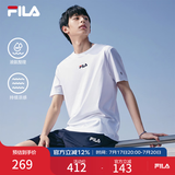 斐乐（FILA）官方男装短袖t恤夏季运动T恤男短袖纯棉凉感休闲上衣男 （功能升级版）云菇白-F51M629103FWT M 170/92A/M