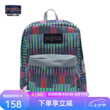 JANSPORT杰斯伯双肩背包男女清新森系书包繁花波点旅行包通勤电脑包 T50141Y七彩条纹-无侧袋无隔层