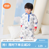 良良（liangliang）婴儿睡袋夏季空调房防踢被宝宝纯棉可拆袖儿童睡袋 星际蓝·春秋款【适合20-25℃】 S（建议身高60-75cm）