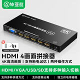 毕亚兹 多屏宝 HDMI画面拼接器 USB/SD卡输入/播放器版本 高清4K电视屏幕拼接屏控制器4路视频融合处理器