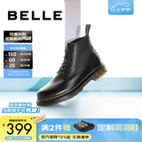 百丽（Belle）潮搭马丁靴男冬季商场同款真皮英伦风休闲靴92267DD0预售 黑色(6孔) 40 (250mm)