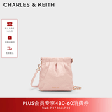 CHARLES&KEITH迷你菱格流浪包单肩斜挎双肩包包女包生日礼物送女友CK2-60782390 【S号】粉红色Pink S