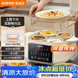 苏泊尔（SUPOR）电炖盅 电炖锅 隔水炖煮 家用煮粥煲汤锅燕窝炖盅 白瓷内胆炖汤锅上蒸下炖DZ25FC859 2.5L多功能锅