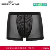 BODYWILD男士内衣透气网纱轻薄舒适装腰平角内裤ZBN23EG4黑色180