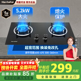 Haotaitai妈妈安全灶燃气灶煤气灶定时防干烧双灶家用台式嵌入式猛火灶熄火保护灶具5.2KW天然气液化气灶 经典款热销【双环大火灶】2169A-S 管道天然气
