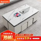 古宜 多功能茶几饭桌两用升降折叠简约现代客厅小户型伸缩岩板茶几 多功能升降茶几【配2凳】 120cm*60cm
