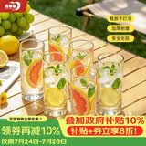 青苹果厚底耐热无铅玻璃水杯295ml6只 玻璃杯牛奶杯绿茶杯多功能杯套装