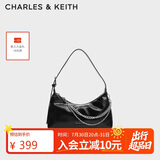 CHARLES&KEITH柔软拉链式褶皱单肩包腋下包包女包生日礼物送女友CK2-40782472