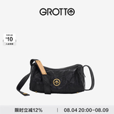 GROTTO个乐黑石包小号迷你号植鞣绵羊皮单肩斜挎软包七夕礼物 黑石S水波纹金标