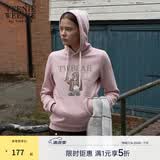 Teenie Weenie小熊秋冬装学院风蓝色T恤索罗娜加绒连帽卫衣套头衫 粉色 L (170)