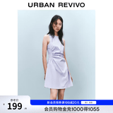 UR春季新款女摩登气质褶皱收腰显瘦无袖连衣裙UYY750030 淡紫 XS