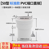 百蒂安50/75/110PVC其他内外插直接雨水下水管子缩口内接延长快速接头 50内外插直接【标准款】