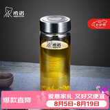 希诺单层玻璃杯男家用商务办公泡茶杯子便携车载水杯XN-6015 280mL