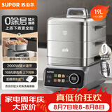 苏泊尔（SUPOR）0涂层不锈钢电蒸锅 家用多功能炖蒸煮一体魔方电煮锅 电火锅可拆洗电热锅19L蒸美味Pro ZN32FC1013