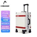 海德（HEAD）行李箱男学生铝框拉杆箱女24英寸密码箱旅行箱子 白红色