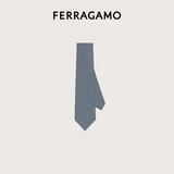 菲拉格慕（Ferragamo）男士蓝色桑蚕丝领带 0722508 礼物送男友