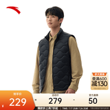 安踏男羽绒马甲丨男春保暖羽绒服休闲棉服跑步运动外套 基础黑-1 3XL (男190)
