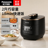 松下（Panasonic）电压力锅小型2-3人全自动智能预约家用高压锅迷你电饭煲小容量多功能电饭锅无水料理NF-P20A1 黑色 2L