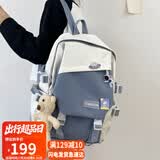 viney高中书包初中女大学生小学生4-6年级儿童ins韩版双肩包15.6英寸电脑背包大容量时尚潮流休闲旅行包高颜值轻便减压减负简约