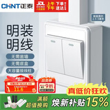 正泰（CHNT）明装开关插座面板 1c系列  二开单控