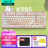 罗技（Logitech）ALTO KEYS K98M/K98S客制化机械键盘 无线蓝牙双模mac ipad键盘 98配列键盘游戏办公家用 AI热插拔 K98S+草莓小猫