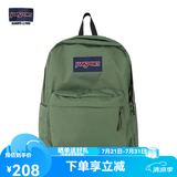 JANSPORT杰斯伯书包轻便双肩包男女旅行包简约背包电脑包学生校园 4QUTKM1军绿色-带侧边袋
