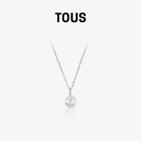 桃丝熊（TOUS）925银小熊珍珠项链简约时尚气质锁骨链精致百搭轻奢女生节日礼物 银色-1cm