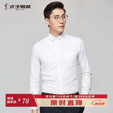 才子（TRIES）【易打理】男装长袖衬衫男春夏休闲轻正装男士商务绅士衬衣男 白色 XL 40(175/92A)