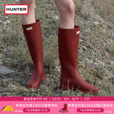 HUNTER【修饰腿型】户外露营女鞋Refined防水防滑高筒靴长筒靴网红女靴 军红色/MLR 38