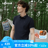 LAFUMA乐飞叶polo衫男 户外运动透汽T恤速干短袖翻领上衣 LMTS4BS60 黑色BK 175/96A（48）