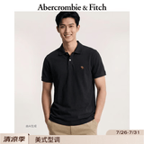 Abercrombie & Fitch经典小麋鹿图案美式复古通勤百搭短袖POLO衫26春夏男装124-6035 黑色 L (180/108A)