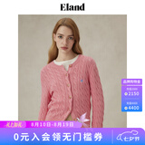 ELAND【匹马棉】衣恋骐骥红毛针织衫女纯棉日棉花糖毛衣外套新款 糖果粉(25)Pink L /170